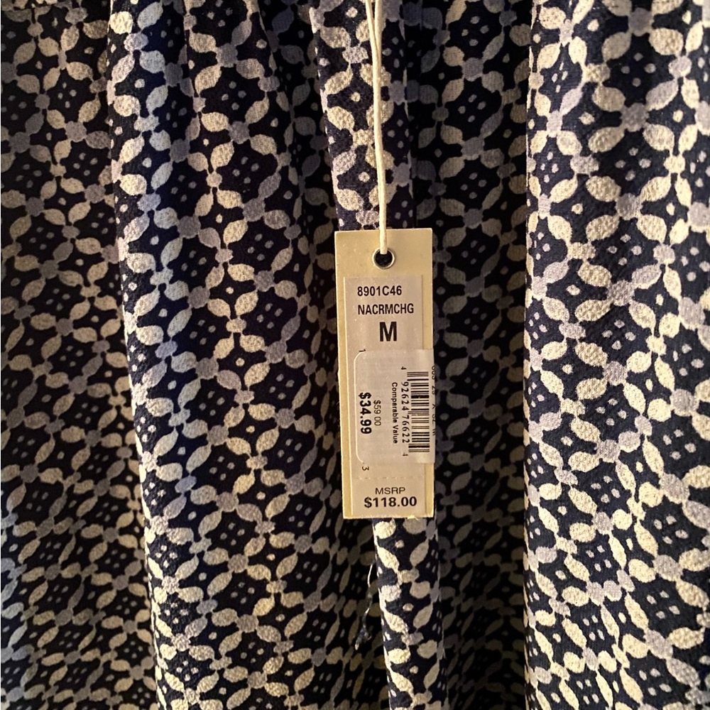 Max Studio Smocked jumpsuit Dress Navy and White - Picture 6 of 10